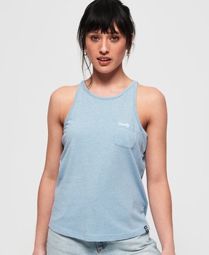 Superdry Orange Label Essential Tank Női Mellény Kék | KRIAU3452